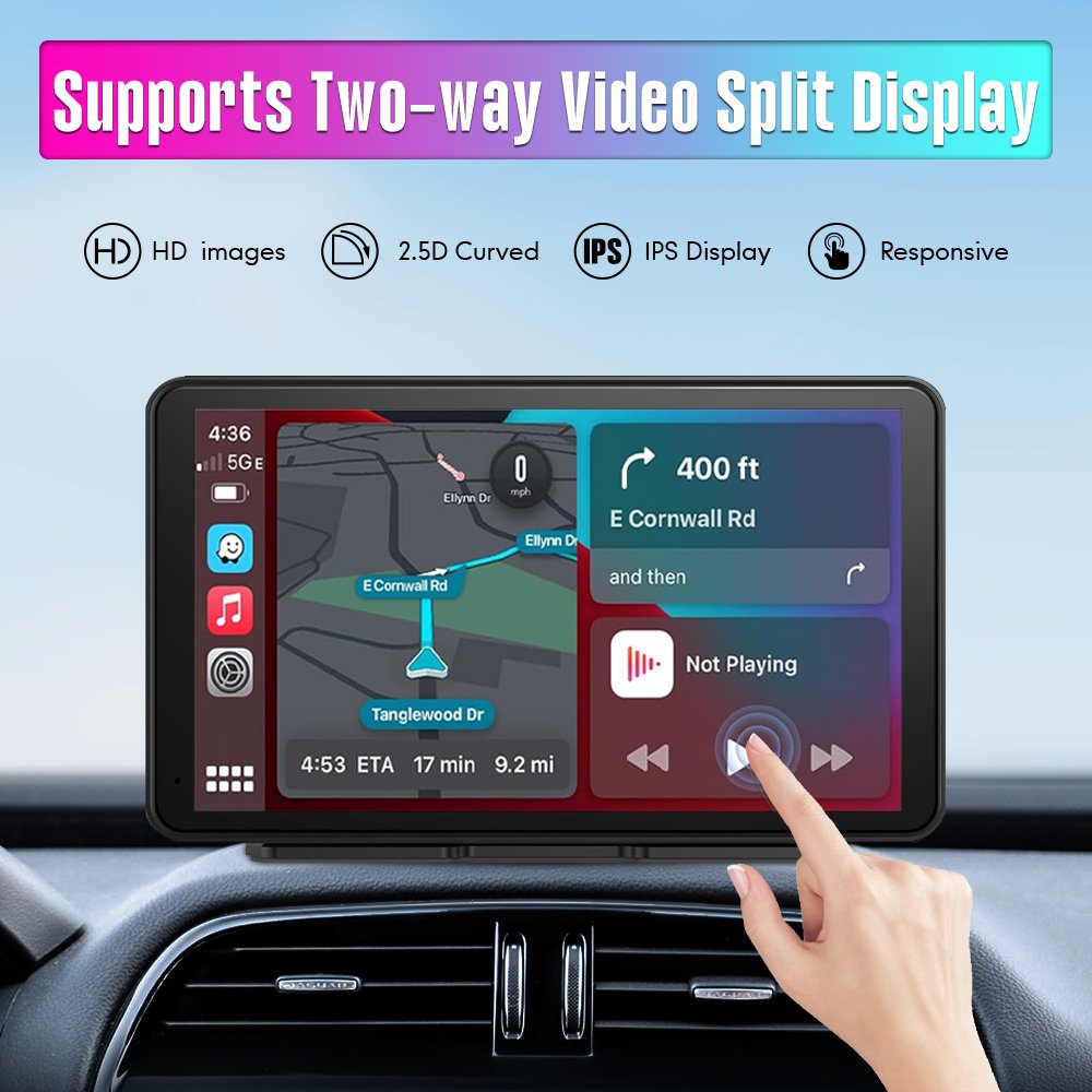 Screen Wireless Android auto Car Display Universal Multimedia car Stereo 10.26" IPS HD Portable Monitor Wireless Carplay