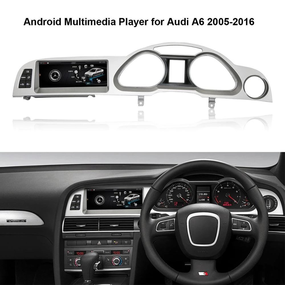 8.8 Inch LHD Touch Screen Android Wireless Carplay GPS BT Car DVD Player Multimedia Player For Audi A6 A6L 2005-2012