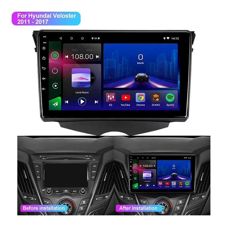 For Hyundai Veloster 2011 - 2017 9 Inch Car Android Dvd Player 2 Din Car Radio Multimedia Audio Stereo Gps Navigator