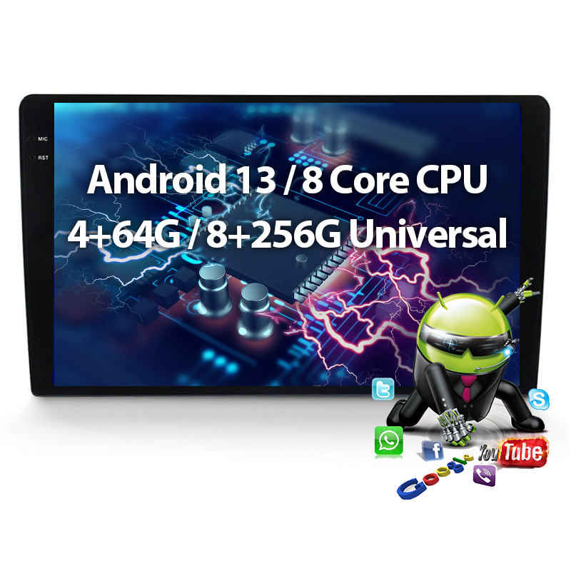 QLED Screen Android 13 8+256G 9/10inch Universal Car Radio 2000*1200 Carplay Gps Navigator Multimedia Car Dvd Player
