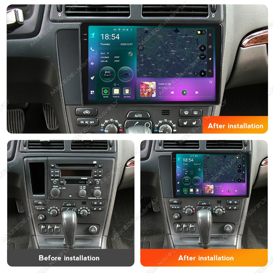 MEKEDE M6 3D 8-core 8 256GB the Newest Android System qled touch screen 4g lte wifi 1280*720 for Volvo XC70 V70 S60 2004-2007