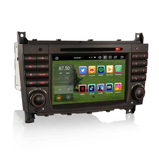 Erisin ES8569C 7 inch BT5.1 IPS Android 12.0 wireless CarPlay 4G car dvd player for Mercedes Benz C-Class CLC W203 CLK W209