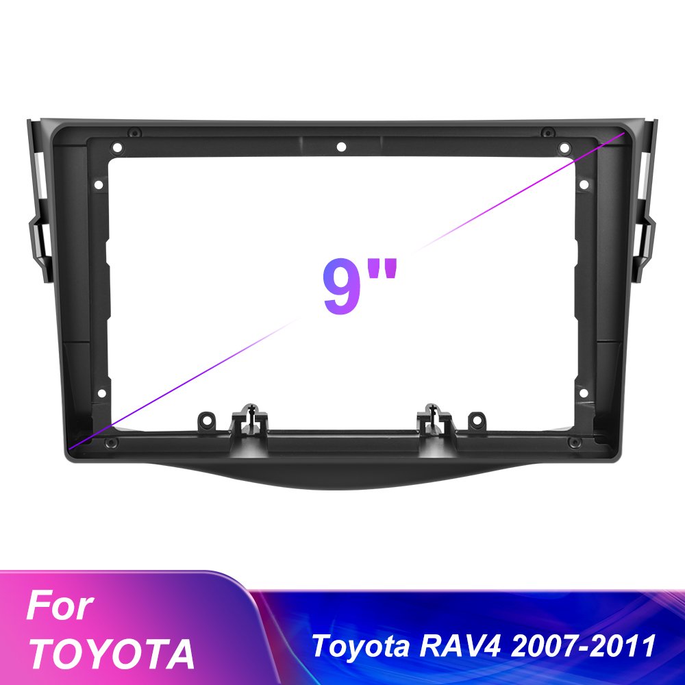 Podofo 9 Inch Double Din Car Radio Fascia Damage-free Special Kit Car DVD Player Accessories For Toyota RAV4 2007-2011