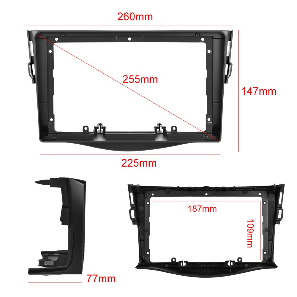 Podofo 9 Inch Double Din Car Radio Fascia Damage-free Special Kit Car DVD Player Accessories For Toyota RAV4 2007-2011