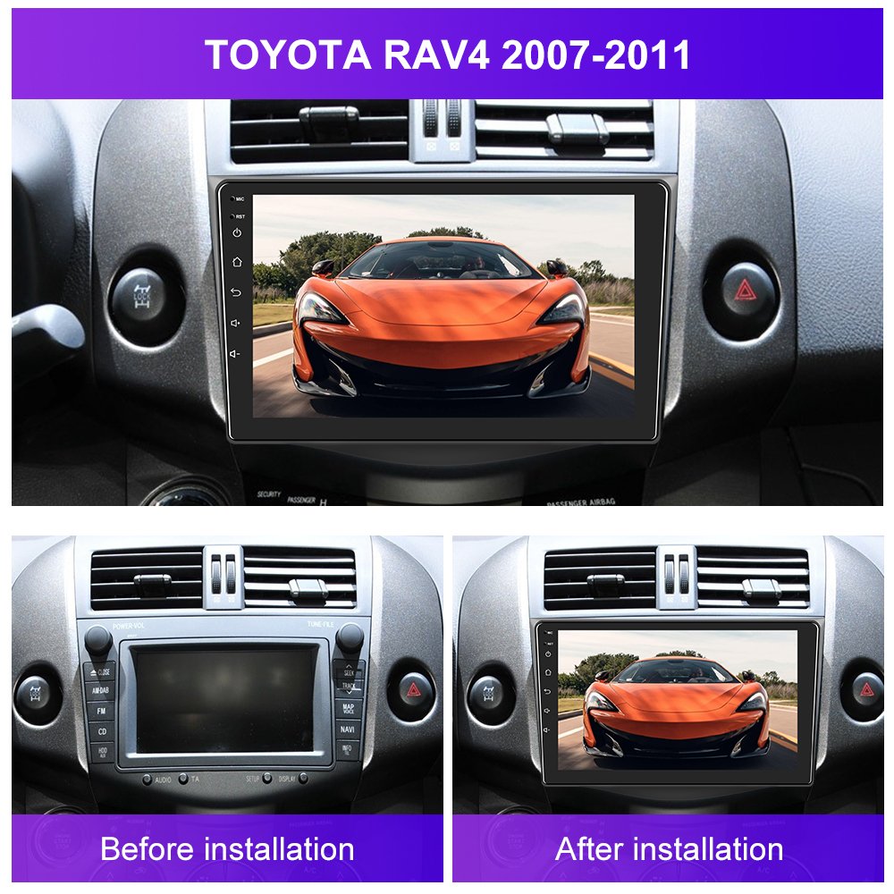 Podofo 9 Inch Double Din Car Radio Fascia Damage-free Special Kit Car DVD Player Accessories For Toyota RAV4 2007-2011
