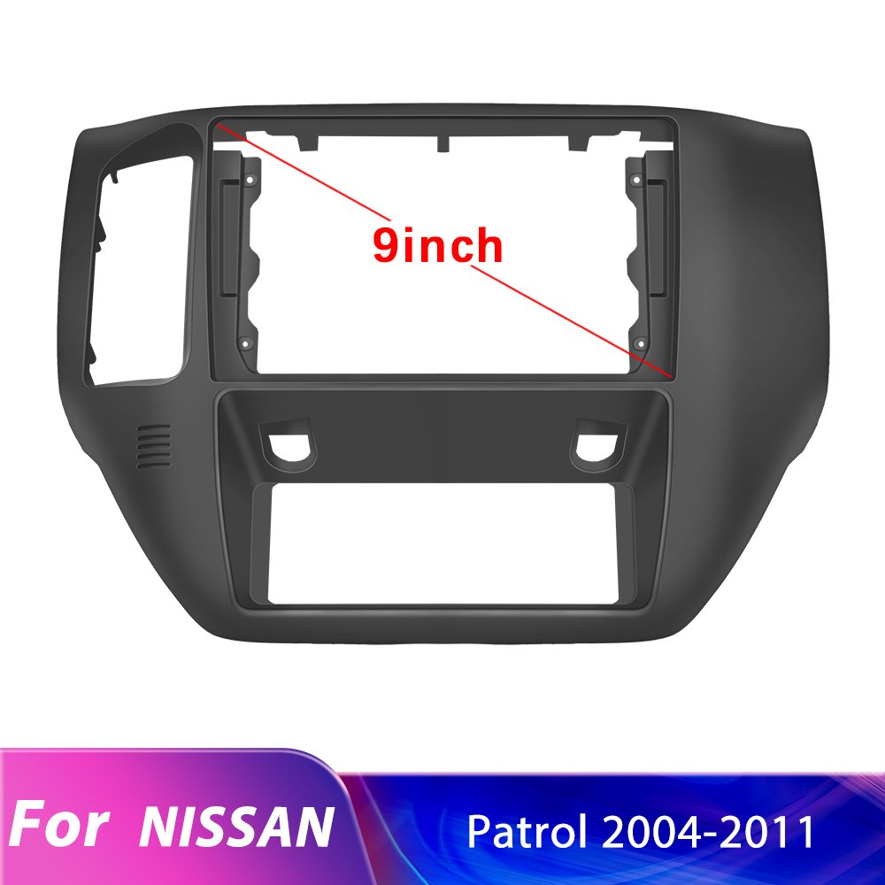 Podofo Wholesale Car Video Radio Frame Auto Parts For Nissan Patrol 2004-2011 Car Radio Head Unit Interior Accessories 9''