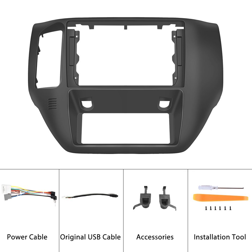 Podofo Wholesale Car Video Radio Frame Auto Parts For Nissan Patrol 2004-2011 Car Radio Head Unit Interior Accessories 9''