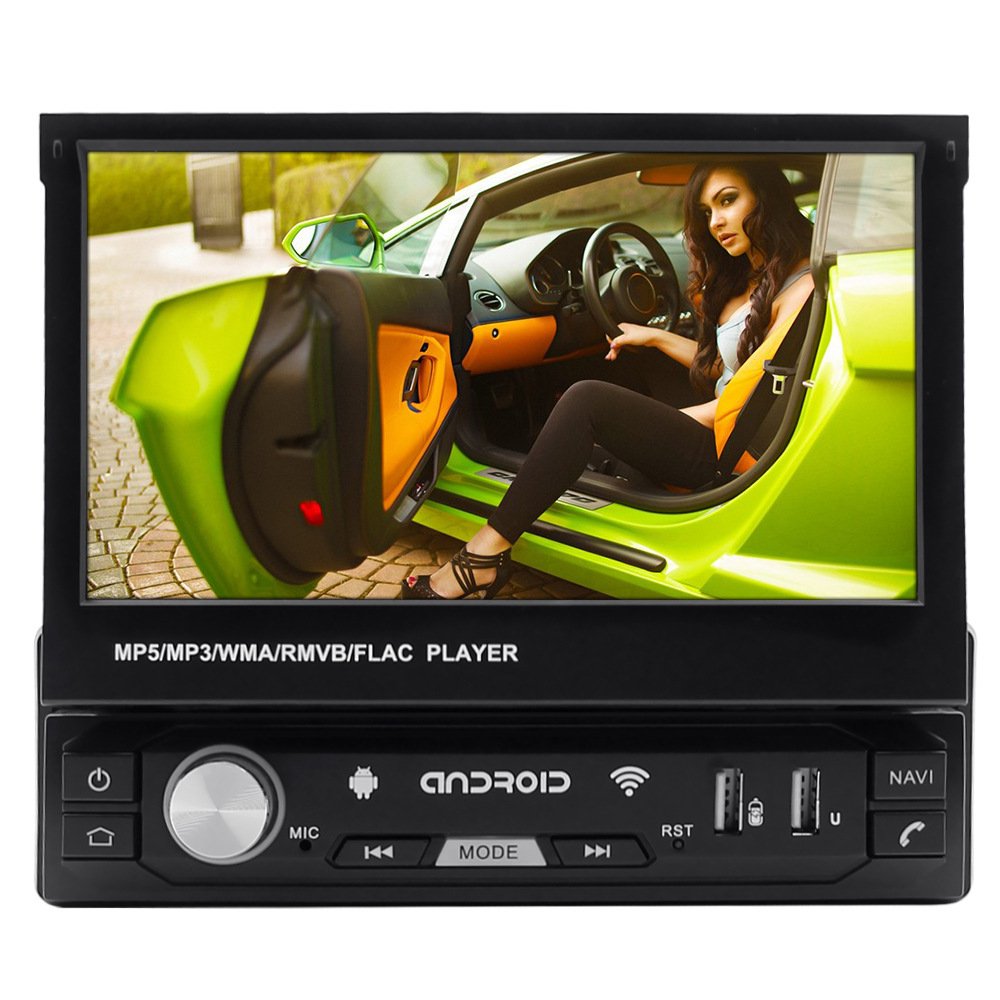 7'' 1din Android Car Dvd player Retractable Touch Screen Car Radio Gps Navigation Wifi Car Video Mp5 Player