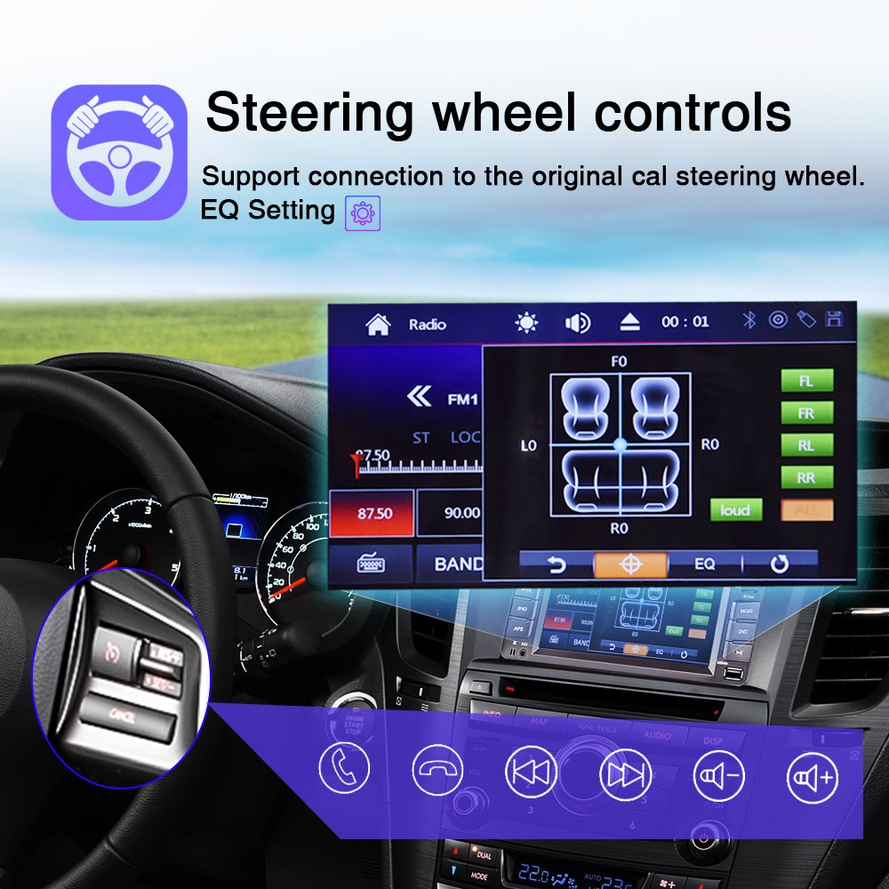 Podofo 2 Din Car DVD Player Car Stereo Car Radio Autoradio 6.2" Touch Screen CD Player BT EQ FM SWC For Toyota Corolla
