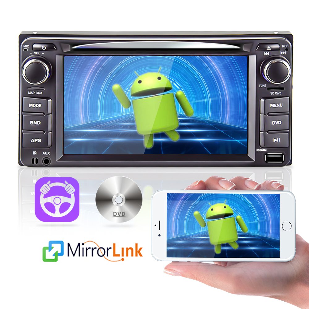 Podofo 2 Din Car DVD Player Car Stereo Car Radio Autoradio 6.2" Touch Screen CD Player BT EQ FM SWC For Toyota Corolla