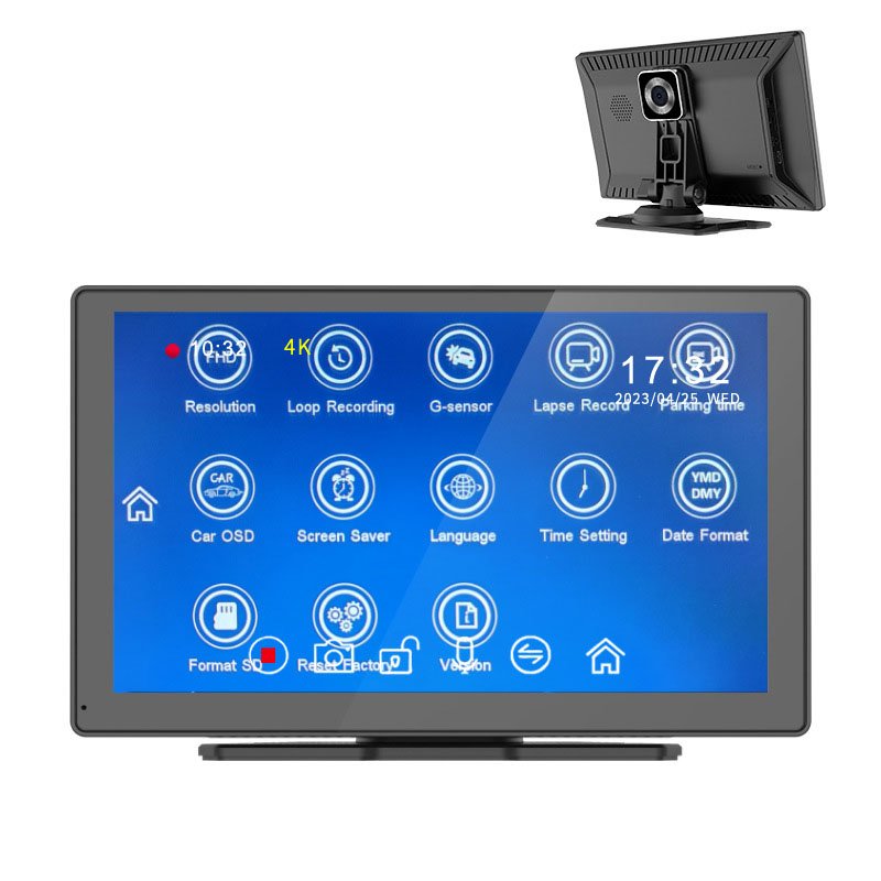 9inch Q9S dash cam Auto Android wireless carplay front and rear dual recording car navigation system car dvd player