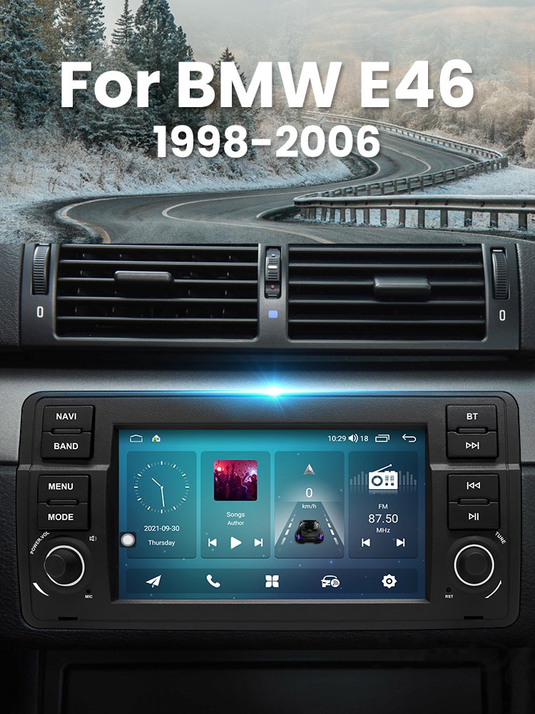 7 Inch 2 Din Android13 System Capacitive Screen Gps Navigation Audio Car Dvd Player For Bmw E46 Carplay