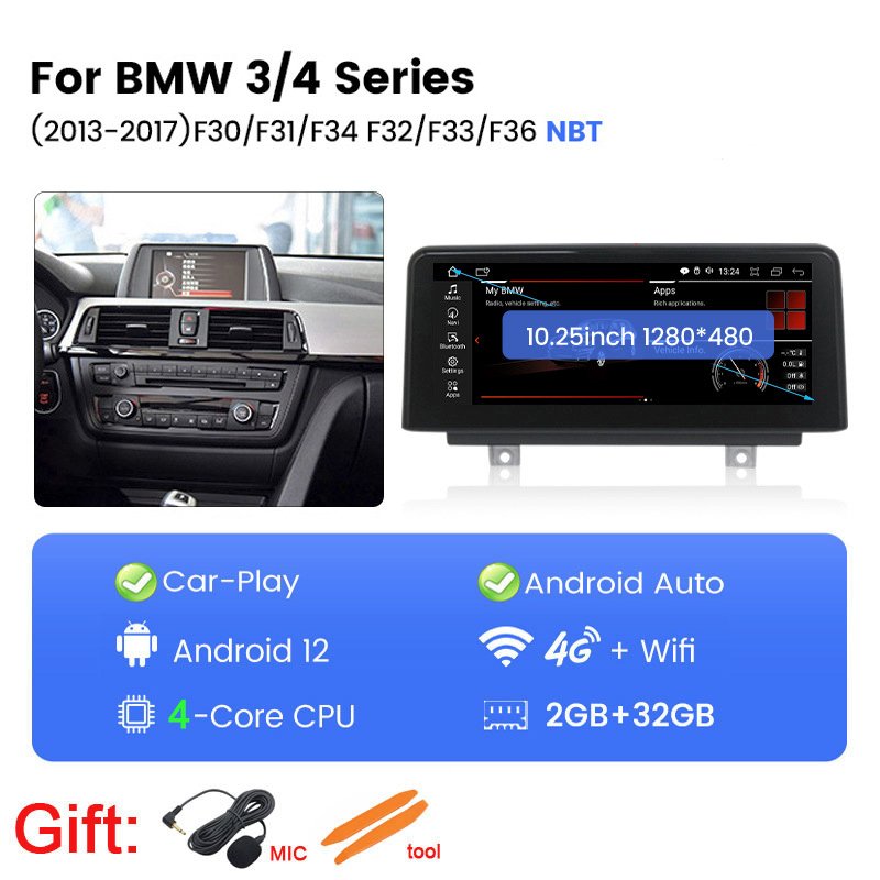 10.25 Inch Android Car Radio For F30 F31 Central Control Display Navigation Modified Carplay Car DVD Player