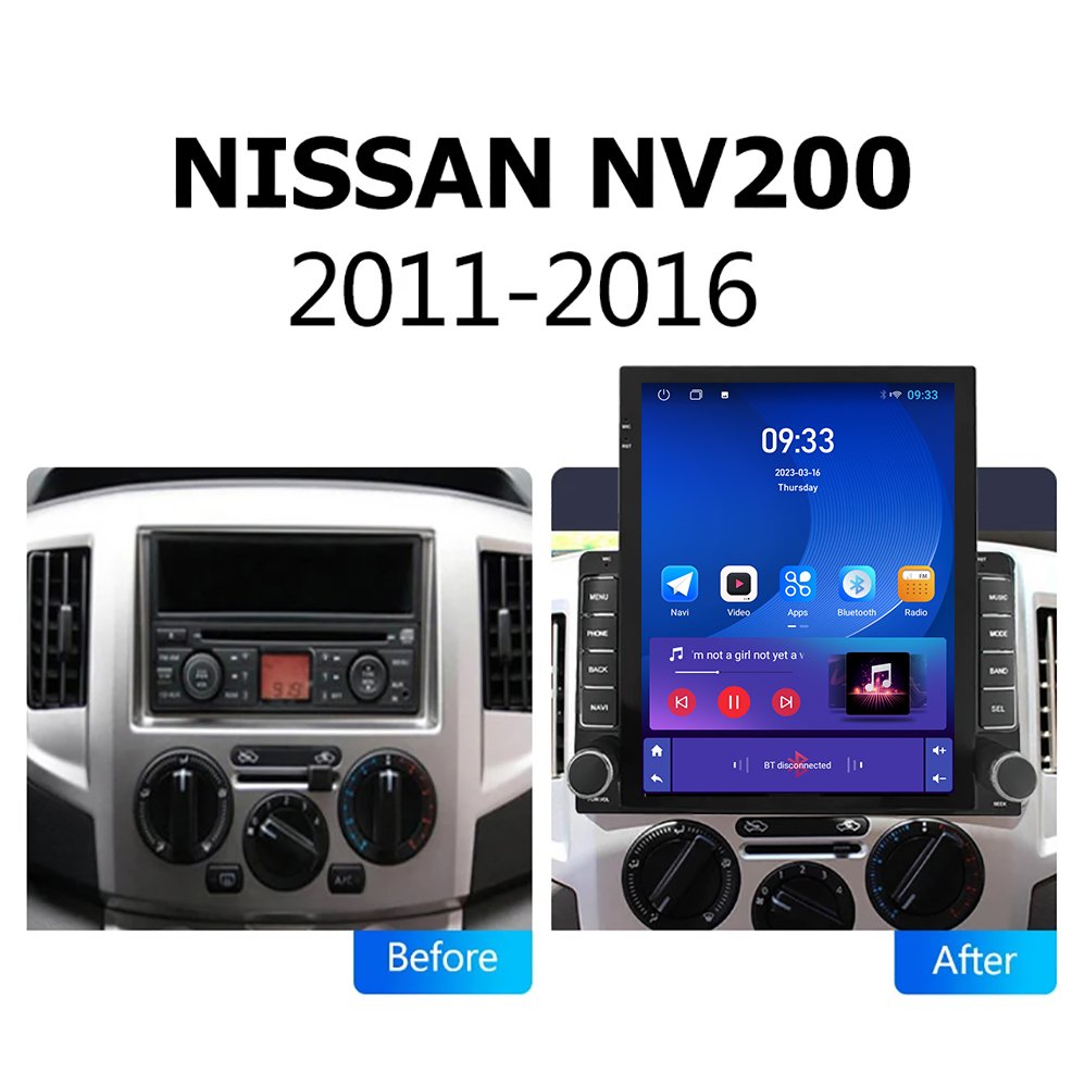 9.7'' Inch Android Car Radio for NISSAN NV200 2011-2016 dvd Tesla Vertical Screen Multimedia Stereo With Android Auto Carplay