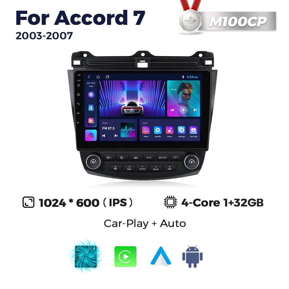 MEKEDE Android 4G SIM 10.0 8core IPS DSP 2.5D Car DVD Player For Accord 7 2003-2007 1+16/4+64G Video Navigation Stereo GPS BT
