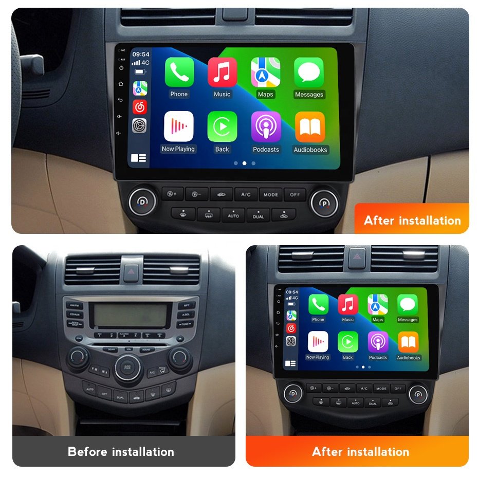 MEKEDE Android 4G SIM 10.0 8core IPS DSP 2.5D Car DVD Player For Accord 7 2003-2007 1+16/4+64G Video Navigation Stereo GPS BT