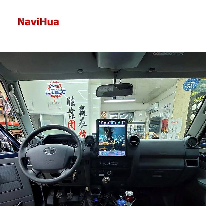 NAVIHUA 13 Inch Touch Screen Auto Radio Car Stereo DVD CD Player Android Car Radio for Tesla Style Toyota Land Cruiser LC70