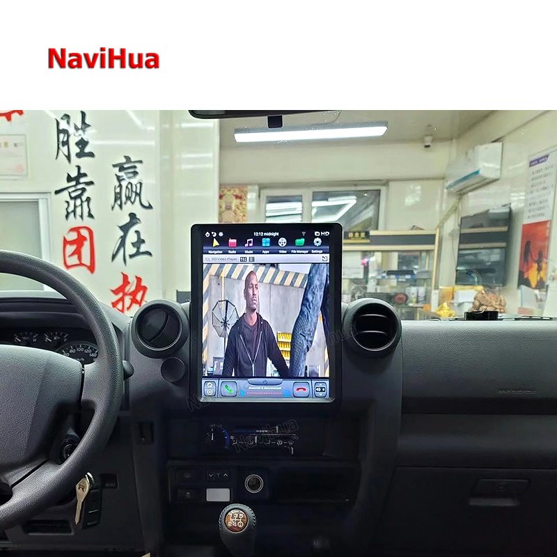 NAVIHUA 13 Inch Touch Screen Auto Radio Car Stereo DVD CD Player Android Car Radio for Tesla Style Toyota Land Cruiser LC70