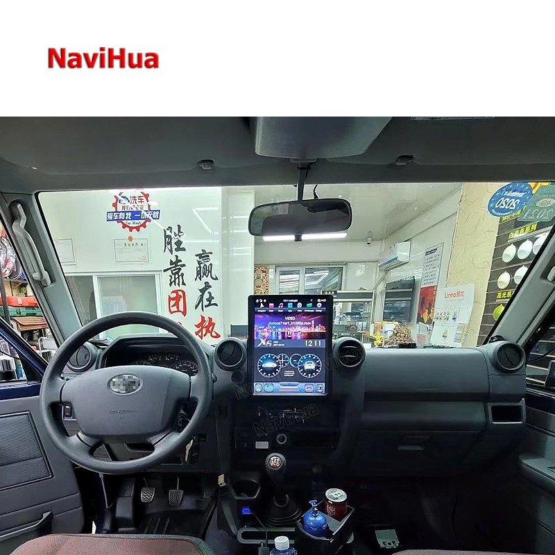 NAVIHUA 13 Inch Touch Screen Auto Radio Car Stereo DVD CD Player Android Car Radio for Tesla Style Toyota Land Cruiser LC70