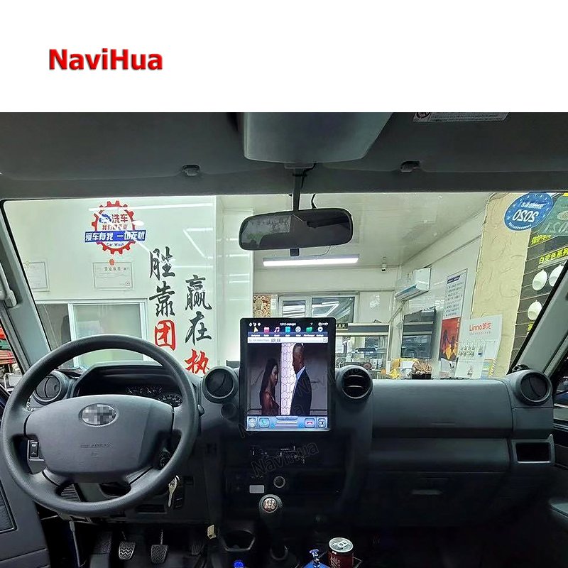 NAVIHUA 13 Inch Touch Screen Auto Radio Car Stereo DVD CD Player Android Car Radio for Tesla Style Toyota Land Cruiser LC70