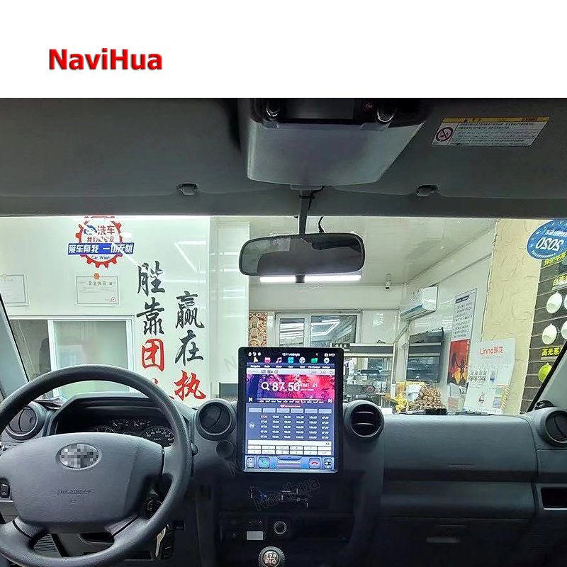 NAVIHUA 13 Inch Touch Screen Auto Radio Car Stereo DVD CD Player Android Car Radio for Tesla Style Toyota Land Cruiser LC70