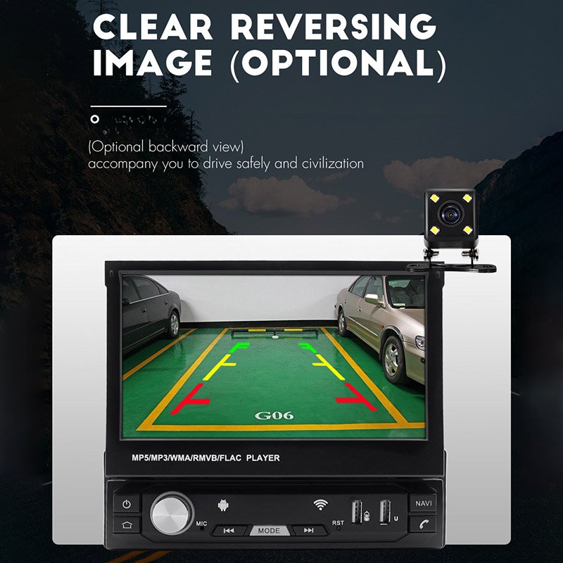 CareDrive Car Mp3 Mp5 Player Sing 1 Din 7 Inch Retractable Screen With Rear Camera Car Radio Dvd Player