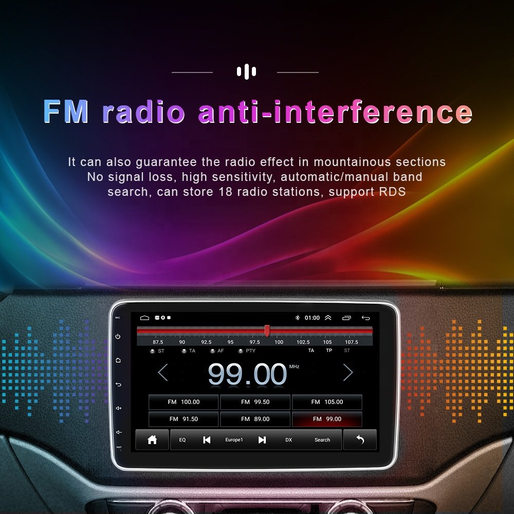 Podofo Double Din Android Car Radio 10 Inch Car Stereo Autoradio with 180 Degree Rotating Touch Screen GPS Wifi BT FM RDS