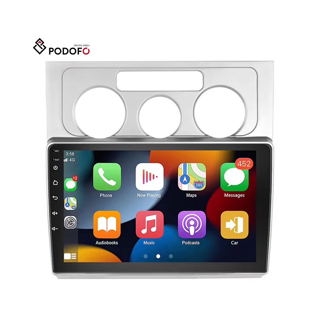 Podofo 10.1" Android Car Stereo For Volkswagen Touran 2006-2008 Car Radio Autoradio Carplay Android Auto GPS Hifi Audio RDS