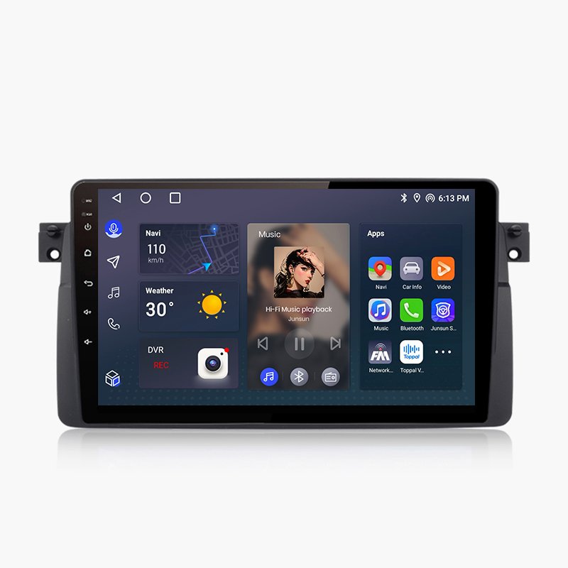 Junsun V1 Android 12 Auto Car Radio for BMW E46 M3 318/320/325/330/335 1998 - 2006 DVD Player Carplay Android Auto GPS Car Radio