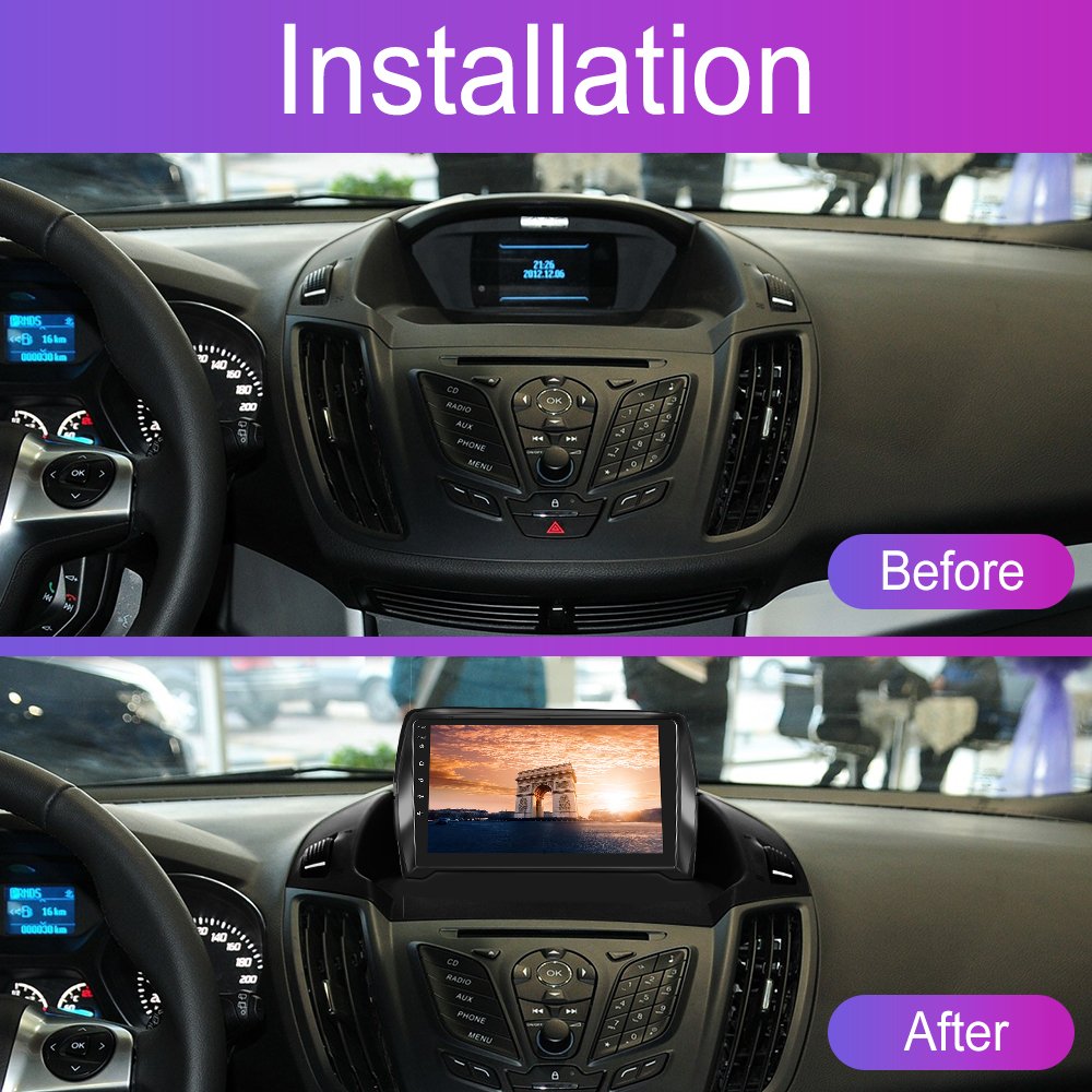 Podofo 9" Android Car Stereo For Ford Kuga (Escape) 2013 Car Radio Autoradio Carplay Android Auto GPS Wifi Hifi Audio FM RDS