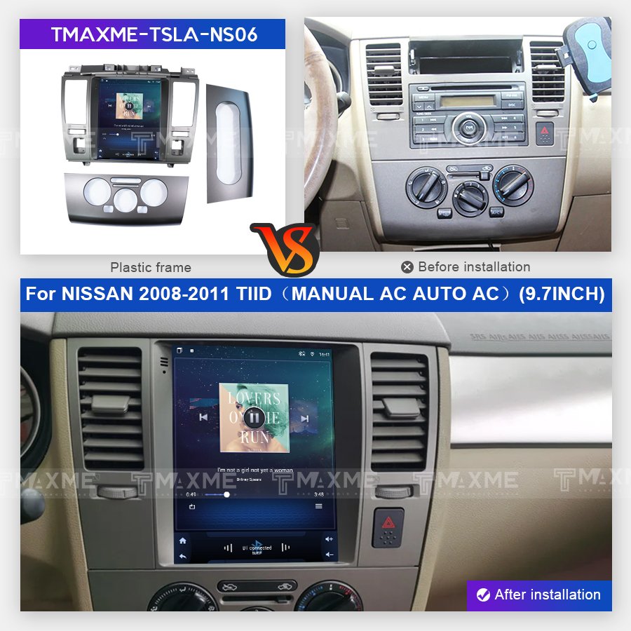 Maisimei Android Carplay Auto Car DVD Player For NISSAN 2008-2011 TIIDA support manual and auto 9.7INCH Multimedia Car Ra
