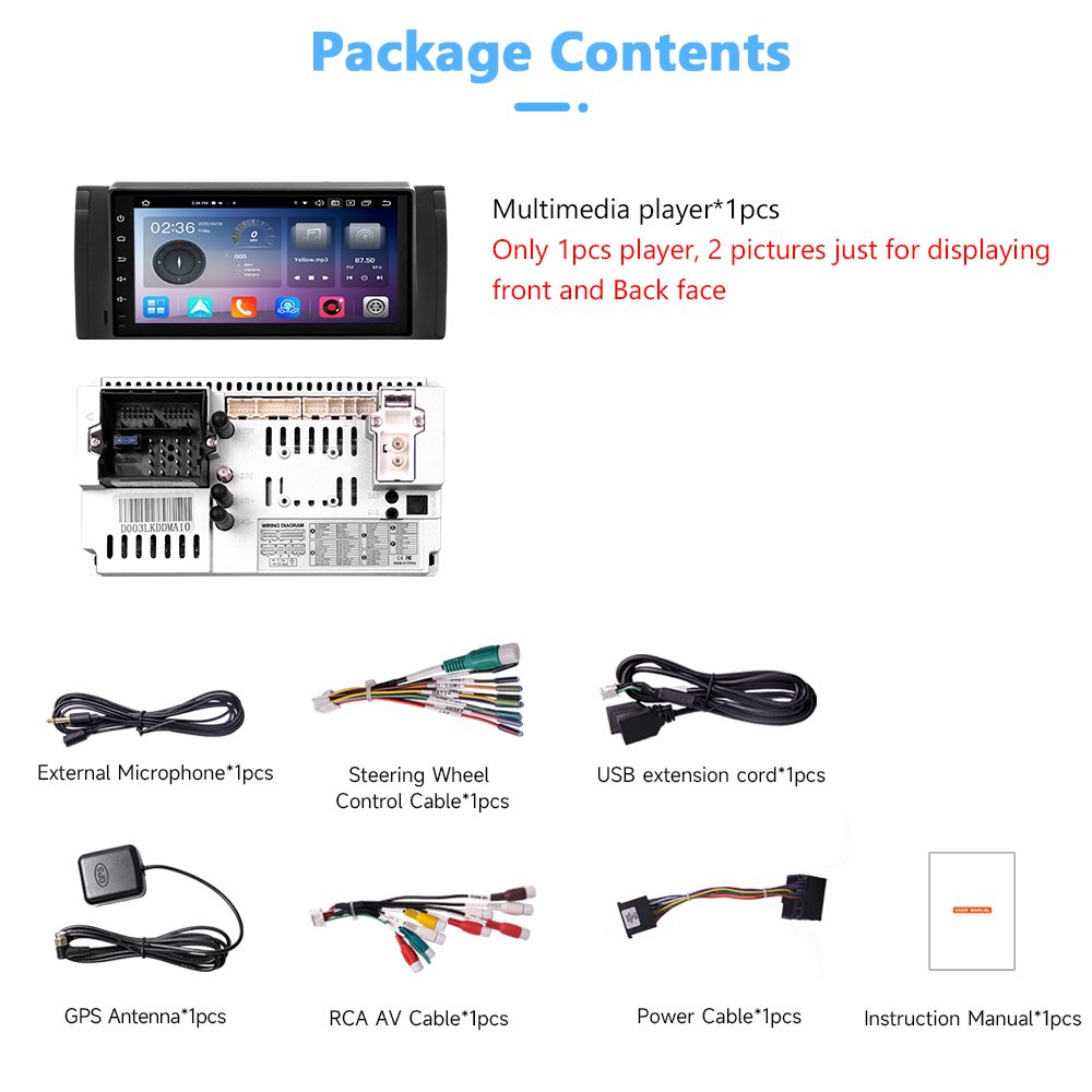 9inch Android 12 Car DVD Multimedia radio video Player For BMW 5 Series X5 E53 E39 M5 1995-2006 with WIFI GPS Radio Stereo BT FM