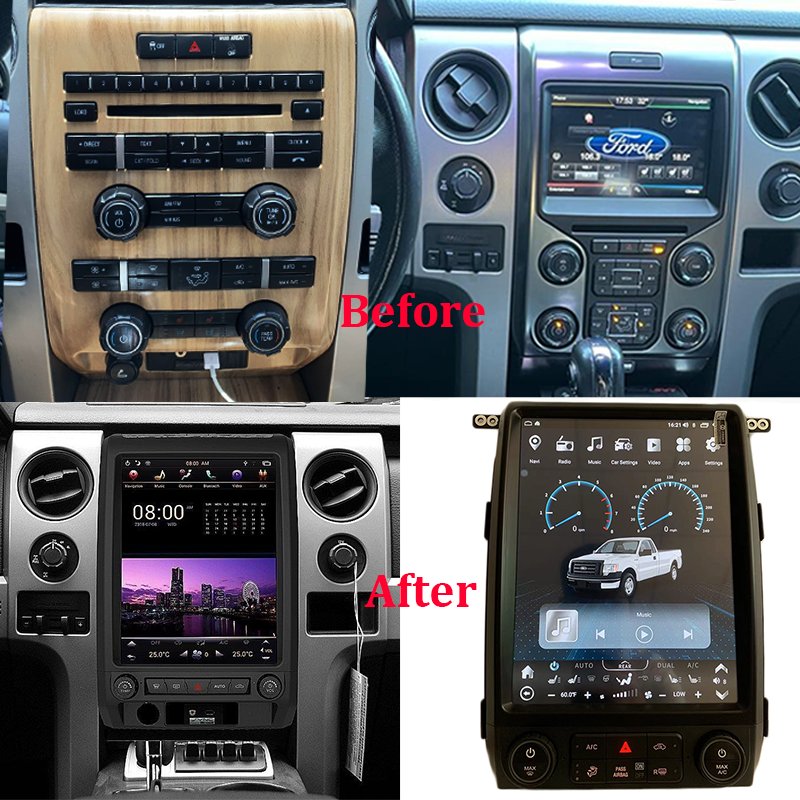 Navigation Car DVD Player Stereo Aftermarket Android Radio for Ford F150 2009 2013 2014 Two Din Tesla Style Touch Screen