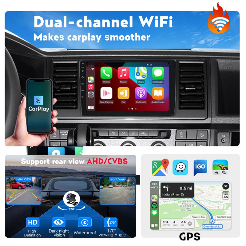 2 Din Android 10.0 Touch Screen Car Radio 2+32GB Car DVD Player Carplay 9 inch Pantalla Para automovil