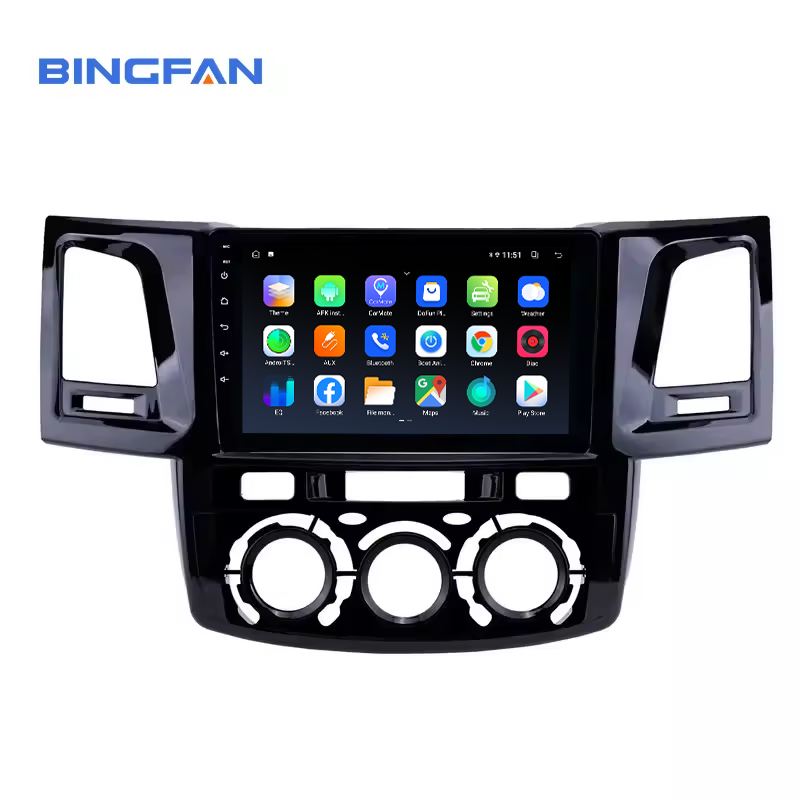 9 inch Radio Automotive Car Android Player for 2008-2014 Toyota Fortuner Hilux Manual AC LHD Support TPMS Carplay