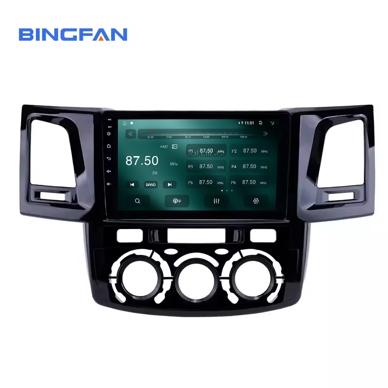 9 inch Radio Automotive Car Android Player for 2008-2014 Toyota Fortuner Hilux Manual AC LHD Support TPMS Carplay