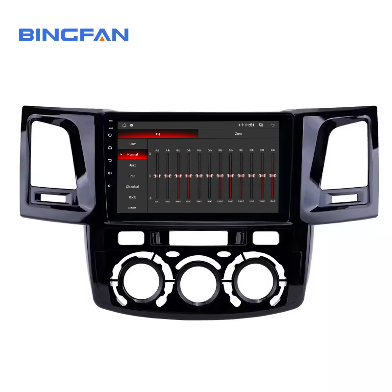 9 inch Radio Automotive Car Android Player for 2008-2014 Toyota Fortuner Hilux Manual AC LHD Support TPMS Carplay