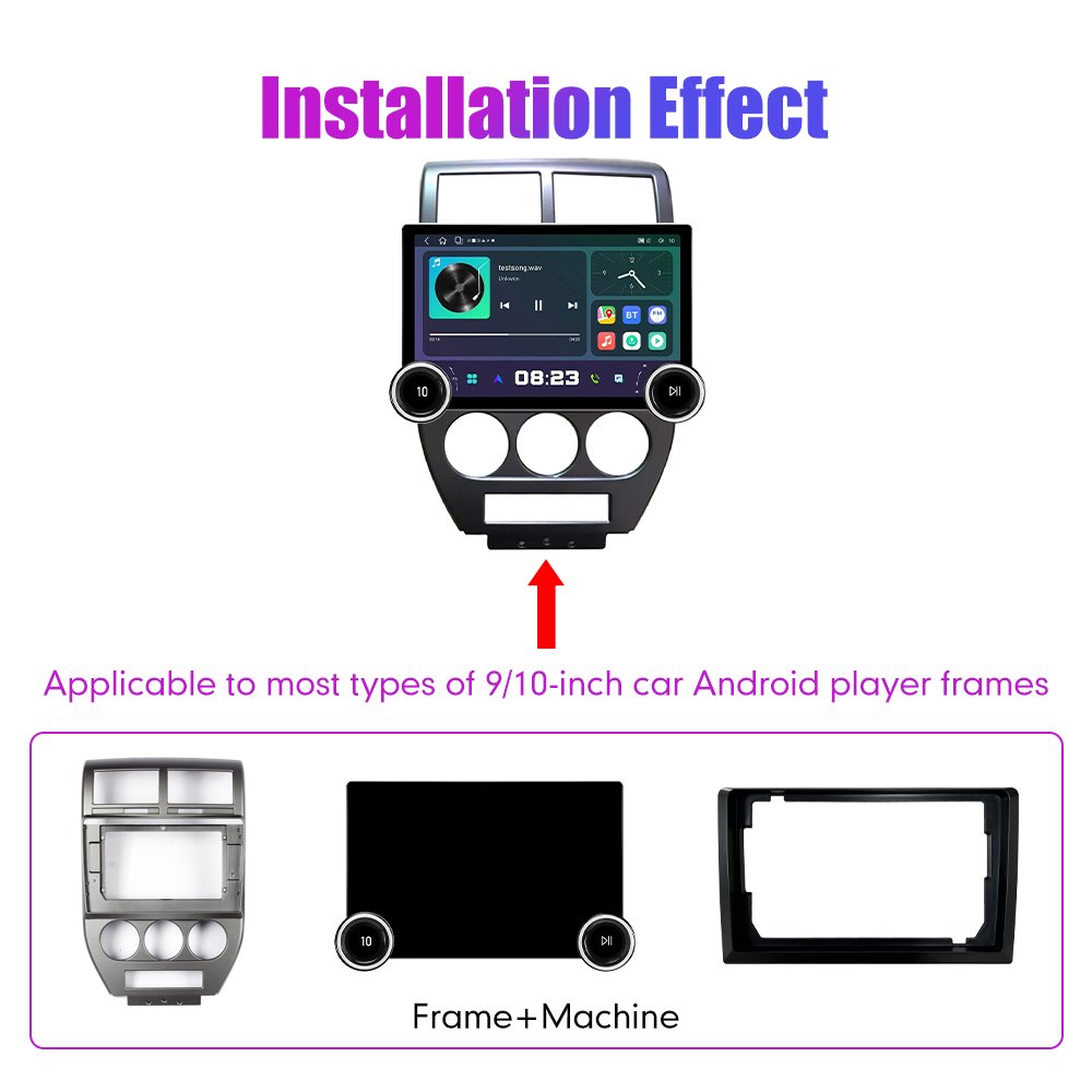 11.8Inch Car Radio For Jeep Compass 2007-2010 DIAMOND 2K QLED Screen 2Din Android Car Stereo Car DVD Player Carplay DSP