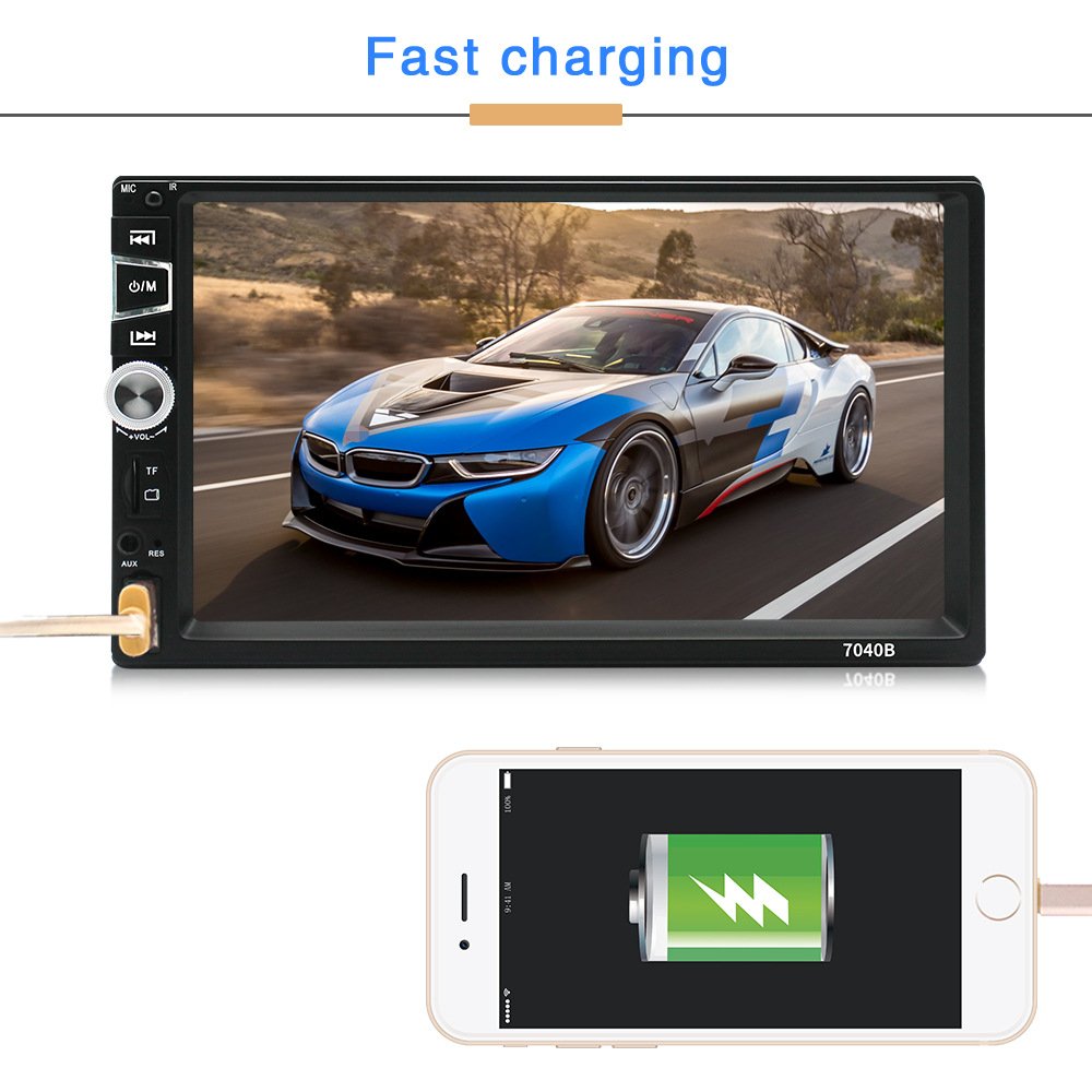 7-inch Touch Screen 2 Din Car DVD Player USB Plug-in Card Universal Car Music Radio Bluetooth Hands-free MP3 Player