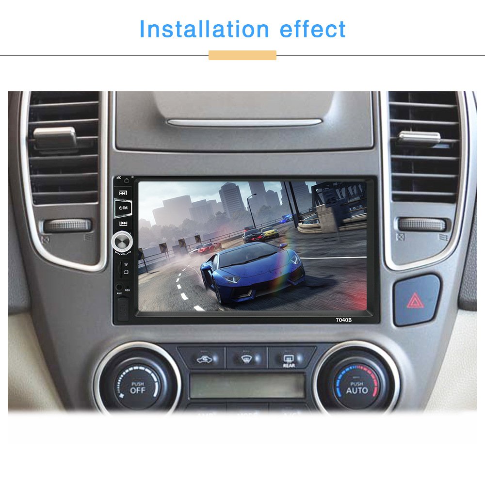 7-inch Touch Screen 2 Din Car DVD Player USB Plug-in Card Universal Car Music Radio Bluetooth Hands-free MP3 Player