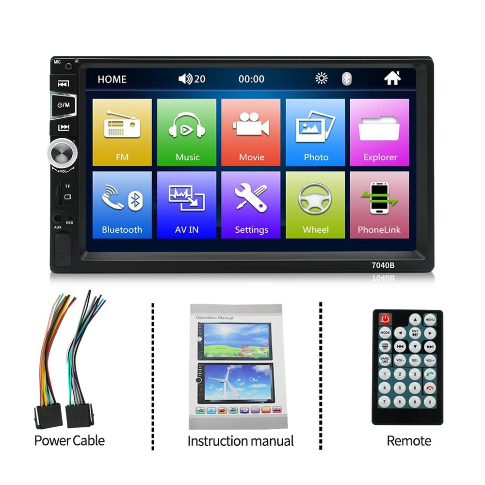 7-inch Touch Screen 2 Din Car DVD Player USB Plug-in Card Universal Car Music Radio Bluetooth Hands-free MP3 Player