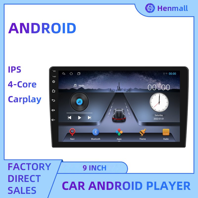 Henmall IPS Touch Screen 9 Inch TS7 Android 2 Din Car Stereo Auto Radio Multimedia GPS Navigation DVD player for Universal Car