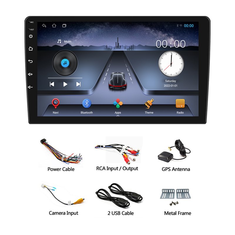 Henmall IPS Touch Screen 9 Inch TS7 Android 2 Din Car Stereo Auto Radio Multimedia GPS Navigation DVD player for Universal Car