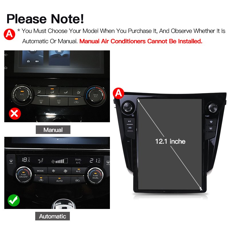 12.1" For Nissan X-Trail T32 2014 - 2017 Qashqai J11 For Tesla Style Screen Car Radio Multimedia Video Player Android Navigation