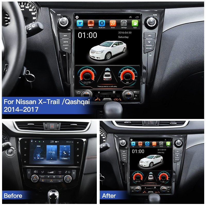 12.1" For Nissan X-Trail T32 2014 - 2017 Qashqai J11 For Tesla Style Screen Car Radio Multimedia Video Player Android Navigation