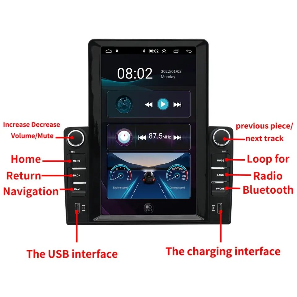 Universal Android Vertical screen CAR DVD player GPS Navigation 10.1 Inch Car Radio Car Stereos Multimedia System