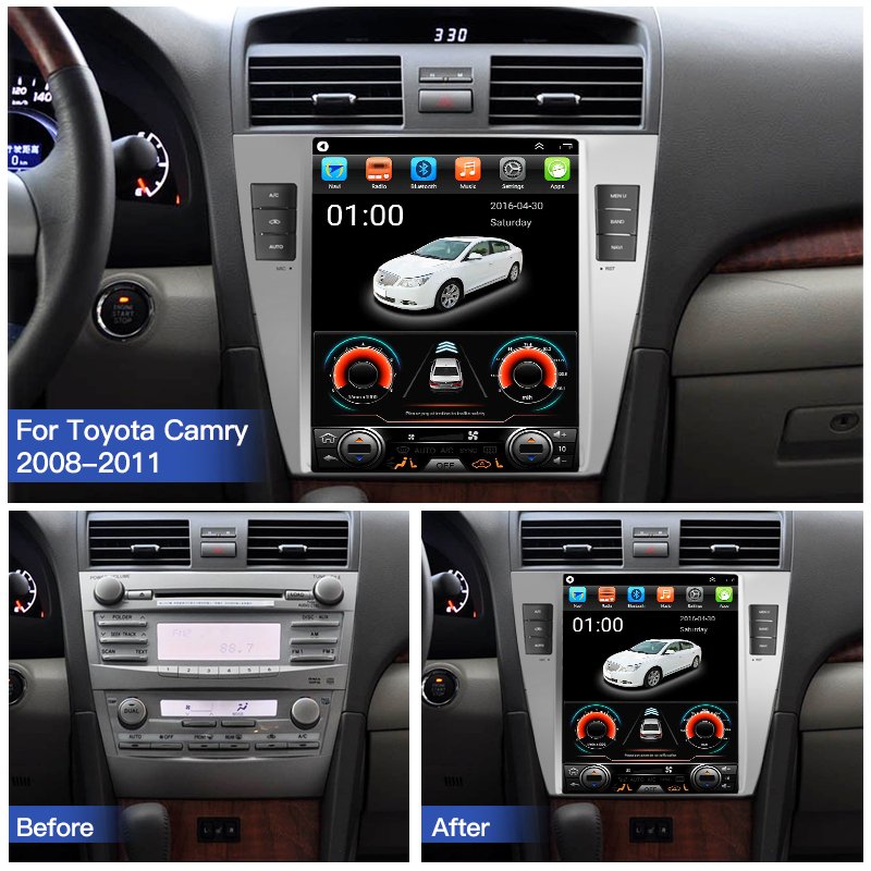 Android Car Radio Multimedia For Toyota Camry 6 XV 40 50 2008-2011 Carplay Stereo GPS Autoraido Tesla Style Video Player 2 Din