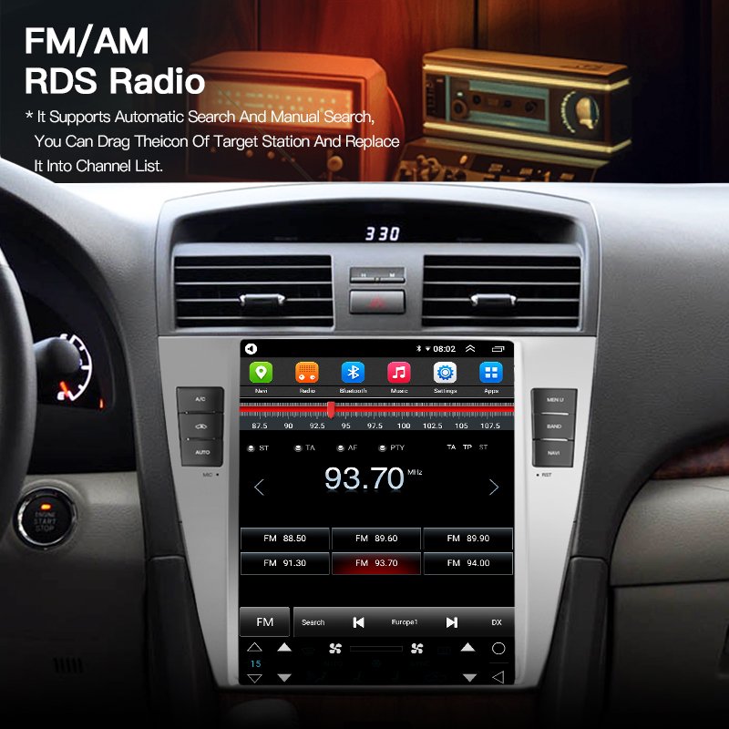 Android Car Radio Multimedia For Toyota Camry 6 XV 40 50 2008-2011 Carplay Stereo GPS Autoraido Tesla Style Video Player 2 Din