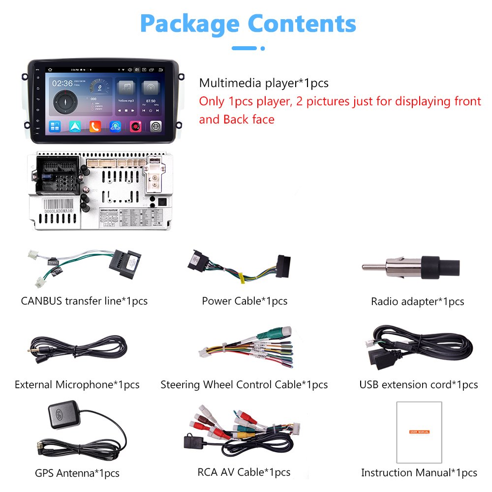 For Mercedes Benz C Class W203 2000-2006 IPS touch screen Car DVD Player Android Multimedia 8 inch