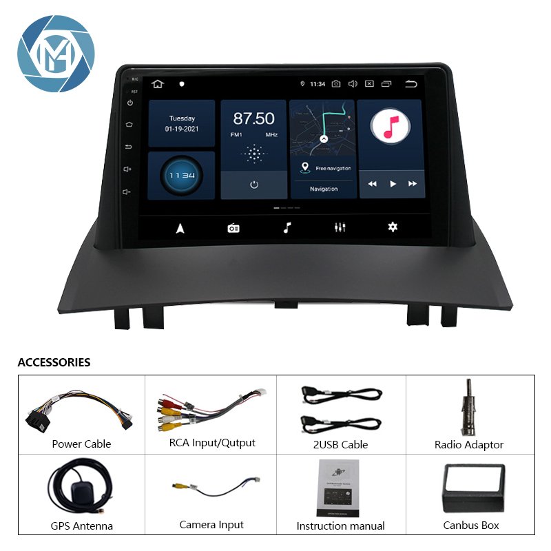 2+32g Mirror Link Gps Wifi Ram Octa Touch Android Radio Car Dvd Player For RENAULT MEGANE 2